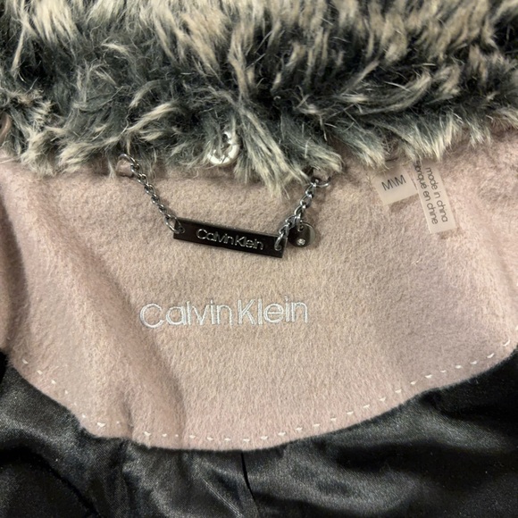 Calvin Klein Grey Coat - Faux Fur - Picture 2 of 5
